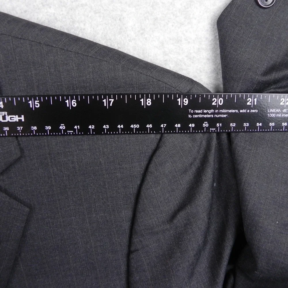 Jos A Bank Blazer Mens 43R Signature Wool 2-Button Suit Jacket Coat Gray Striped